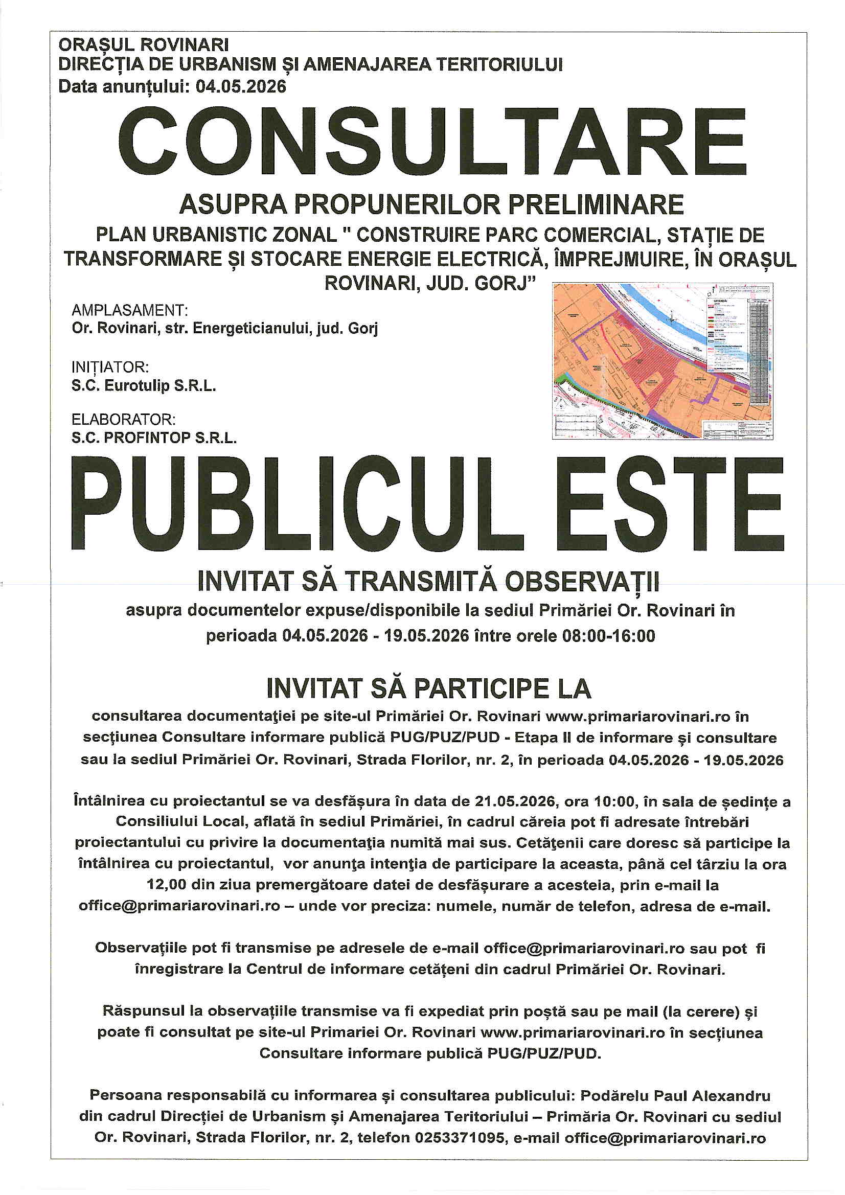 anunț consultare puz