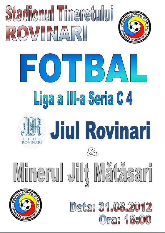 Jiul Rovinari – CS Vulturii 2009, vineri 26.10.2012 la ora 15.00